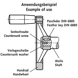 Vorlegescheibe für M5 Außen-Ø 28mm Stärke 3,5mm Stahl brüniert, Technische Zeichnung