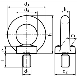 Ringschraube DIN 580 M20 x 30 Edelstahl A2 geschmiedet === Benutzerinformation: www.maedler.de im Bereich Downloads ===, Technische Zeichnung