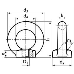 Ringmutter DIN 582 M42 Stahl C15E roh === Benutzerinformation: www.maedler.de im Bereich Downloads ===, Technische Zeichnung