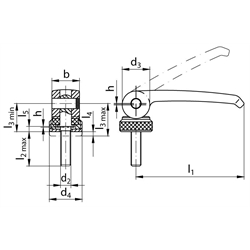 Exzenterspanner 927 Form A M8x25 , Technische Zeichnung