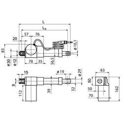 Linearantrieb GR/I Hubgeschwindigkeit 3mm/sec Hublänge 500mm, Technische Zeichnung