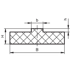 Kunststoff-Gleitschiene 20 x 20 x 1000mm lang für Einfachrollenkette 08 B-1 , Technische Zeichnung