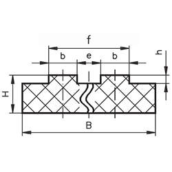 Kunststoff-Gleitschiene 35 x 10 x 2000mm lang für Zweifachrollenkette 08 B-2 , Technische Zeichnung