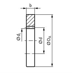 Innenzahnkranz aus Messing Ms58 Modul 1 65 Zähne Zahnbreite 8mm Außendurchmesser 90mm, Technische Zeichnung