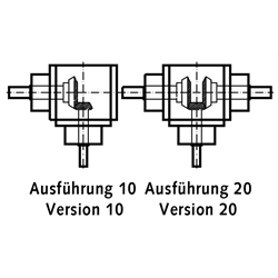 Kegelradgetriebe KU/I Bauart K Größe 0 Ausführung 20 Übersetzung 3:1 (Betriebsanleitung im Internet unter www.maedler.de im Bereich Downloads), Technische Zeichnung