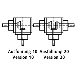 Kegelradgetriebe KU/I, Bauart K, 1,5:1, Technische Zeichnung