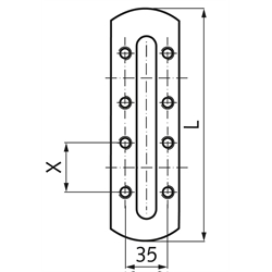 Ölstandfenster SR 250 Sichtöffnung 229 x 18mm, Technische Zeichnung