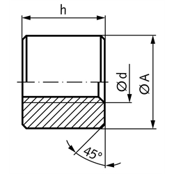 Runde Trapezgewindemutter ähnlich DIN 103 Tr.14 x 4 eingängig links Länge 21mm Aussendurchmesser 30mm Stahl C35Pb , Technische Zeichnung