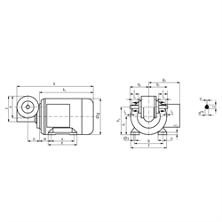 Schneckengetriebemotor MEG 250 Watt 230/400V 50Hz IE2 i=32:1 Abtriebsdrehzahl ca. 88 /min Md2=14Nm (Betriebsanleitung im Internet unter www.maedler.de im Bereich Downloads), Technische Zeichnung