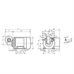 Schneckengetriebemotor MEK 90 Watt 230/400V 50Hz IE1 i=38:1 Abtriebsdrehzahl ca. 37 /min Md2=11Nm (Betriebsanleitung im Internet unter www.maedler.de im Bereich Downloads), Technische Zeichnung