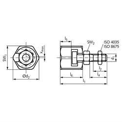 Schnellsteck-Kupplungen AKS, mit Radial-Versatzausgleich , Technische Zeichnung