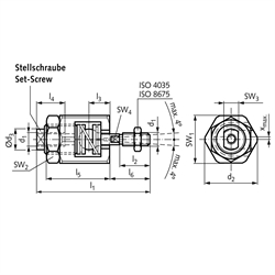 Schnellsteck-Kupplungen CKS, mit Radial- und Winkel-Versatzausgleich , Technische Zeichnung