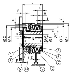 Sicherheitskupplung CM Gr. 20 , Technische Zeichnung