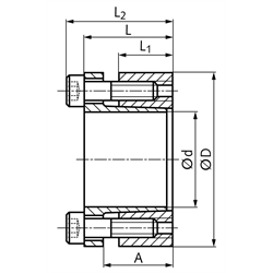 Spannsatz COM-CB1 Bohrung 42mm Größe 42x75x33mm, Technische Zeichnung