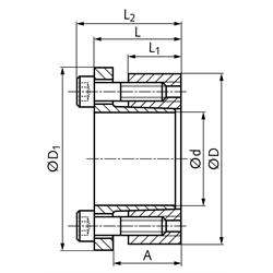 Spannsatz COM-CB2 Bohrung 18mm Größe 18x47x28mm, Technische Zeichnung