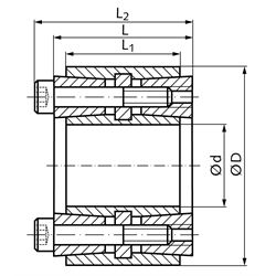 Spannsatz COM-LLH Bohrung 70mm Größe 70x110x78mm, Technische Zeichnung