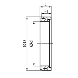 Spannsatz COM-R Bohrung 14mm Größe 14x18x6,3mm bestehend aus 2 losen Spannringen, Technische Zeichnung