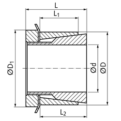 Spannsatz SSG Bohrung 18mm Größe 18x30x32mm, Technische Zeichnung