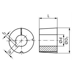 Taper-Spannbuchsen 1008, Technische Zeichnung