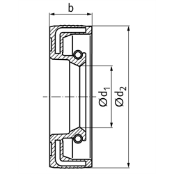 Radial-Wellendichtring Form A mit einer Dichtlippe 45 x 58 x 7mm, Technische Zeichnung