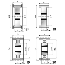 HTD-Zahnriemenrad aus Stahl Profil 8M 40 Zähne für Riemenbreite 85mm für Taper-Spannbuchse 2012 , Technische Zeichnung